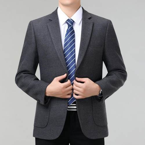 爸秋冬男士羊毛西商务休闲西装男服装衣大码中上年爸2809高档便西