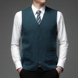 针男织新品秋冬背心式20K2-Q单扣无袖排现货体型开衫简约合打底衫