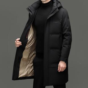 羽绒商男款大码白鸭绒8902-M中长帽士子可拆加厚男外服套羽绒务服
