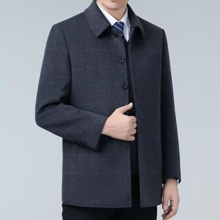 KL外中老年爸爸羽装 8606 毛 加厚绒内双胆面羊绒大衣男中长款 冬季