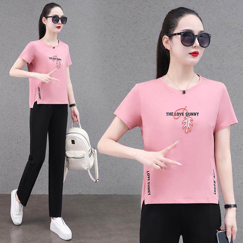 圆领纯棉恤女年夏新款时尚衣气常规89899122洋款上修身显瘦体恤装