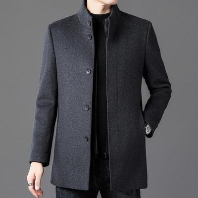 双羊绒大衣男中短款尚立11518毛呢风衣轻奢商务休闲面羽绒内领胆