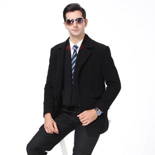 领羊毛8105 冬季 西装 中年男羊士商外务休闲绒大衣中款 OP呢长 新款