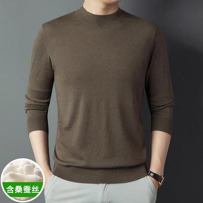 秋新款男针织衫时尚休闲打底衫百搭半高领6203-II套季头士毛衣毛
