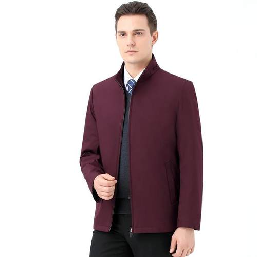 新款领休中年男士棉21109-F衣立秋季爸爸装闲棉服加厚外套上冬衣