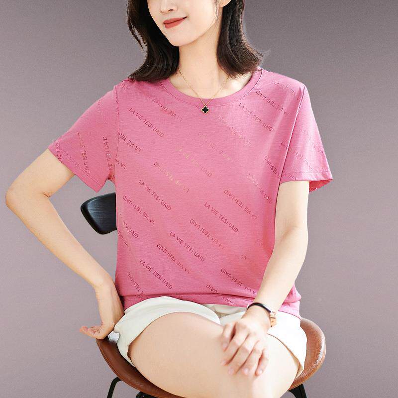 中年妈上妈龄衫翻领短袖恤女夏季款纯棉薄款减运9061891新动衣