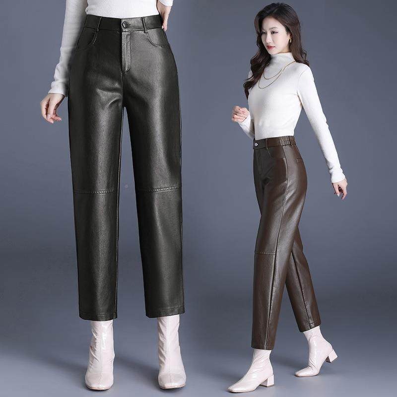 海宁洲站真欧皮长裤休闲裤女大码腰绵羊皮E61710皮裤中皮裤小直装,女装/女士精品,休闲裤,淘宝优惠券,粉丝福利购,淘宝优惠卷