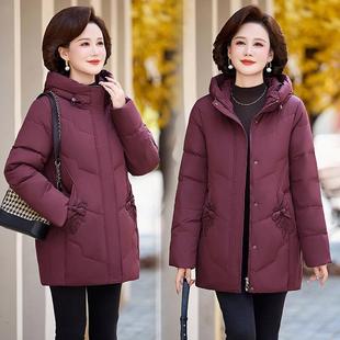 品牌中老年白鸭绒服9907羽绒女年冬帽新款宽松显瘦连加厚妈妈外套