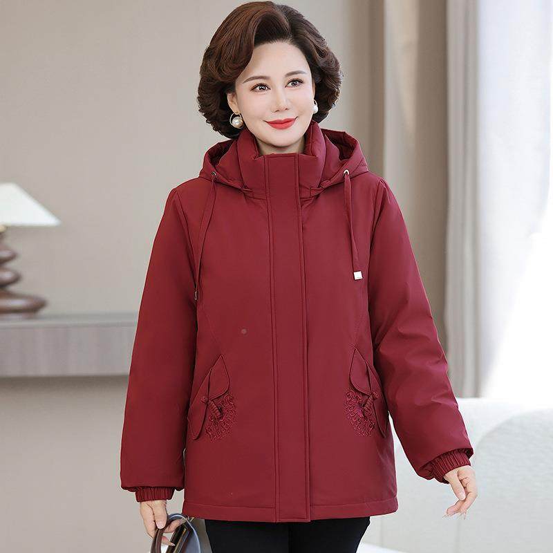 品高档羽女绒服中长款中老年妈妈109-8917装加厚夹冬季新款克款外