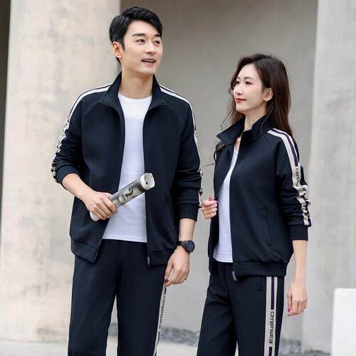 春版秋季女团套装87565AB韩时女跑步休闲尚运服动服情侣套装可