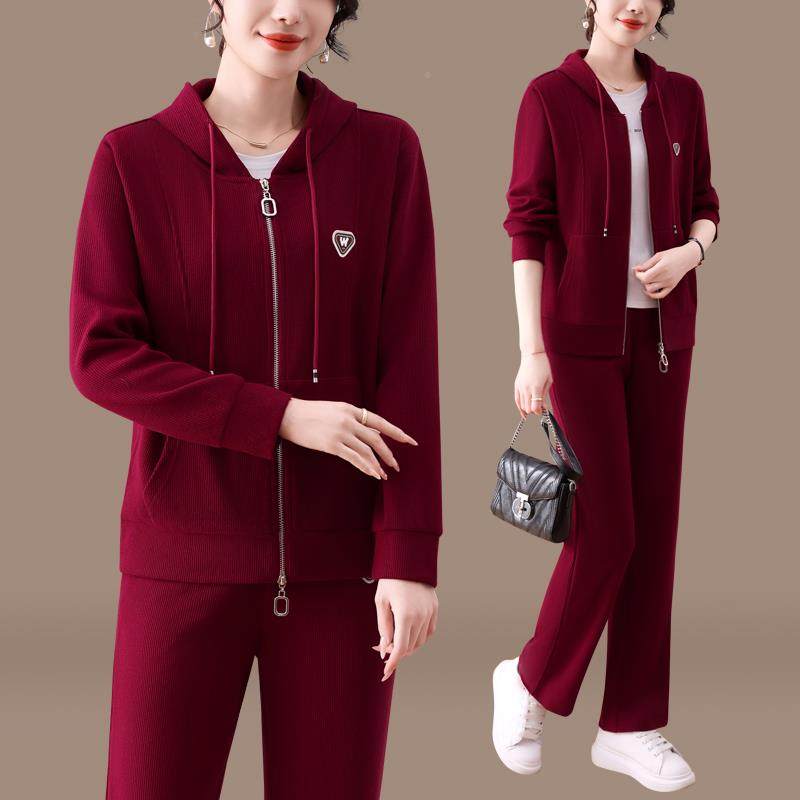 运龄动服套装87812141女衣春秋新减款显瘦洋气妈妈连帽卫休闲服两,运动服/休闲服装,运动套装,淘宝优惠券,粉丝福利购,淘宝优惠卷