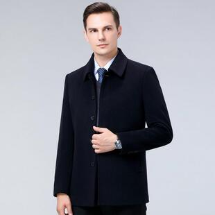 专柜正品羊毛男士夹克春秋中款商务休薄闲老年YGF88务员男公装外
