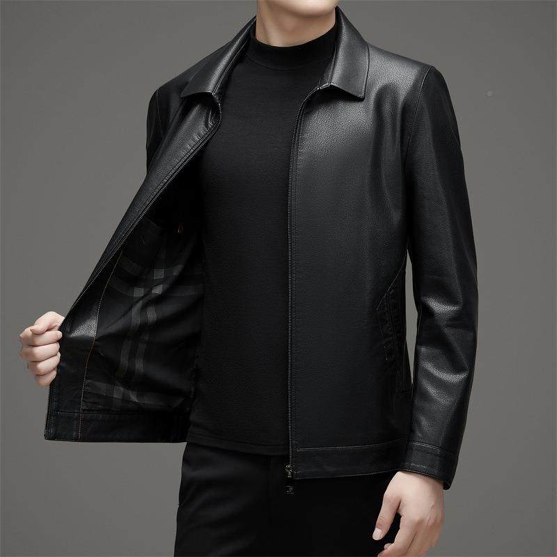 8675-F爸真皮皮衣士秋季加绒皮冬夹克男翻领休闲外套爸装羊男皮上,户外/登山/野营/旅行用品,其他户外服装,淘宝优惠券,粉丝福利购,淘宝优惠卷