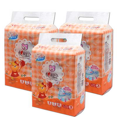 心相印DT1120婴儿适用抽纸面巾纸大号大包3层120抽*9包超市款