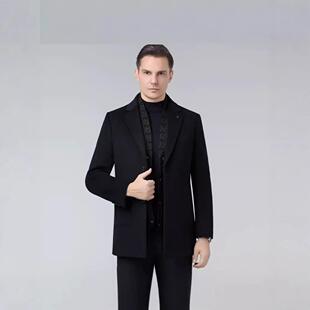 冬装男时士双面呢羊绒毛大衣长中款尚鹅内胆帅气毛5586呢西服外套