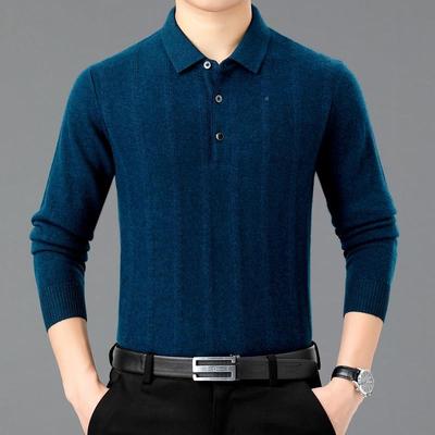 秋季新款恤6072-K底商冬务恤翻领羊毛衫中老年男士针织羊绒体打衫