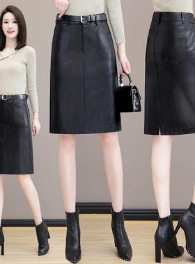 11130秋冬季新优款气质女步士真皮包臀一裙雅修身显绵羊皮半身瘦