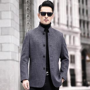 立领时尚 新款 PP季 11207 绒夹克中年呢子大羊外套 双冬面毛呢衣男装