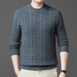 加年男装 YA羊绒男衫 休闲圆领保暖中毛衣针织羊 士精品ZQ701 厚冬季