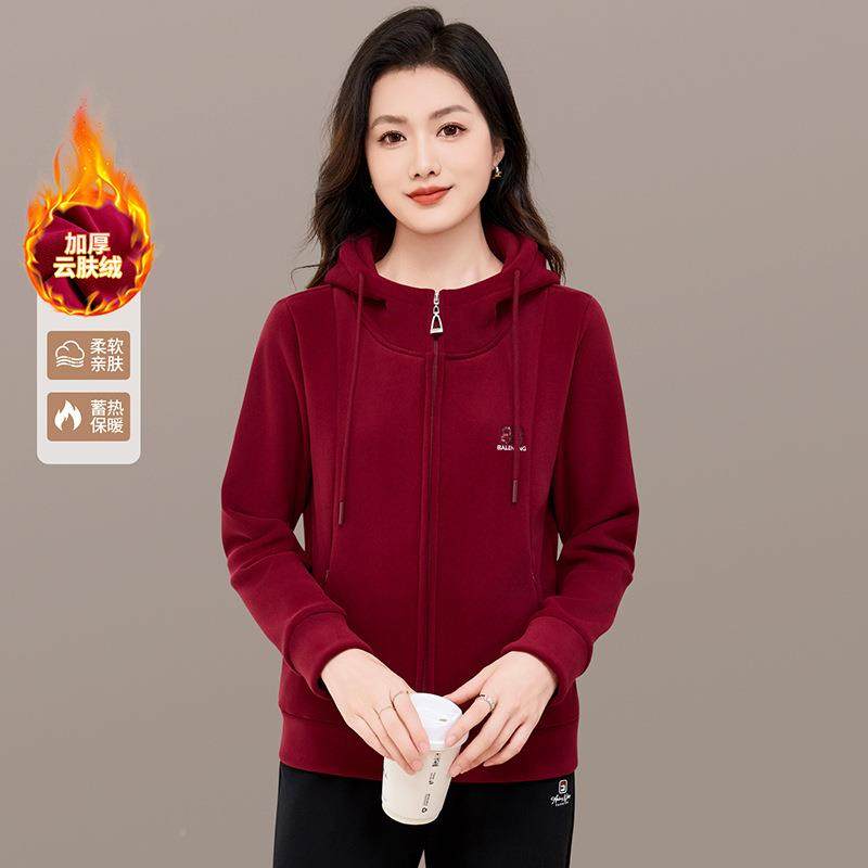 加外套女秋冬季新款中厚年妈休闲连帽98419940夹克上妈大码加绒衣,运动服/休闲服装,运动套装,淘宝优惠券,粉丝福利购,淘宝优惠卷