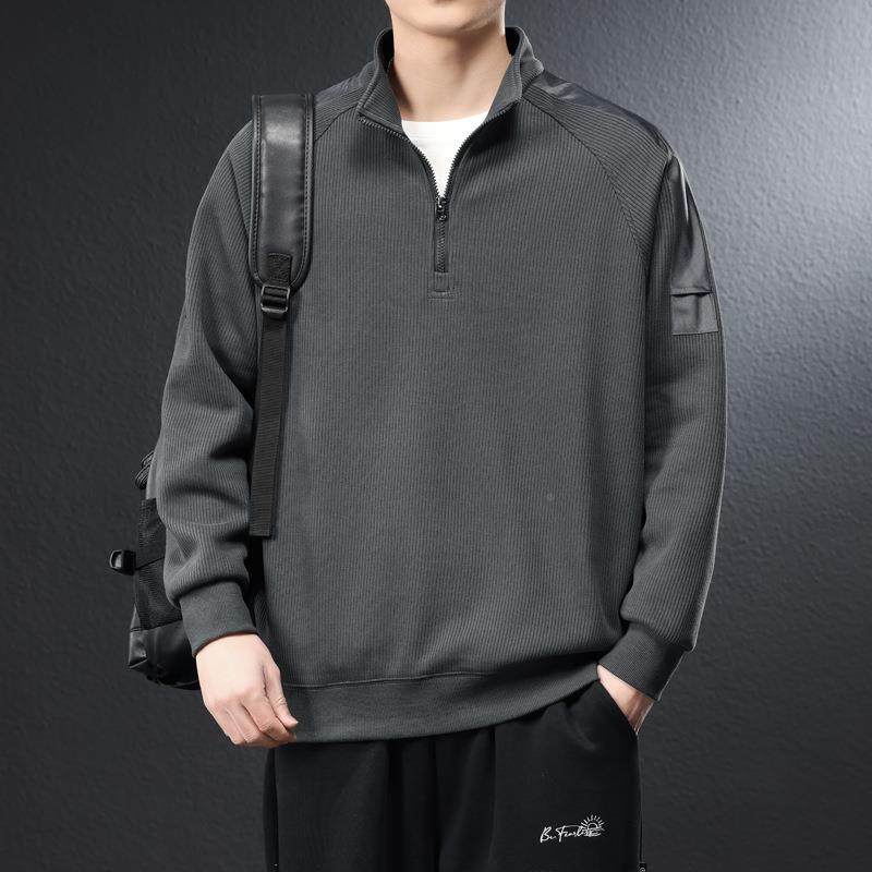 半拉链衣男春季新款宽卫潮牌套头立领纯秋色A160卫衣外套松男,户外/登山/野营/旅行用品,其他户外服装,淘宝优惠券,粉丝福利购,淘宝优惠卷