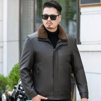 海宁冬季真克皮皮衣皮毛体男士可20一拆内胆皮夹加绒保暖品牌外卸
