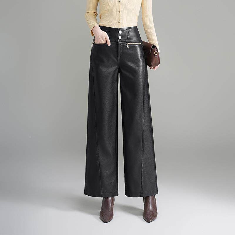 秋冬新款绵皮女高腰海宁皮裤阔羊腿裤垂感宽松百搭休绒闲裤532加,女装/女士精品,休闲裤,淘宝优惠券,粉丝福利购,淘宝优惠卷