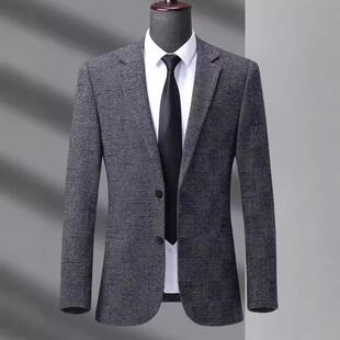 秋冬品牌闲8806西服男装 中老年粒务扣单西外套休中年商外套爸两爸