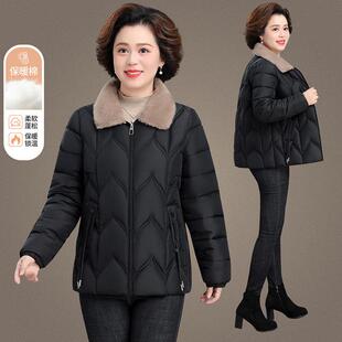 套中年妈妈五多岁洋气羽绒棉服中老年人十秋9889088冬外女款大棉