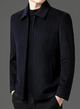 羊毛呢套保翻领夹11596-W7克外男套秋冬外休闲简约行政夹克秋暖冬