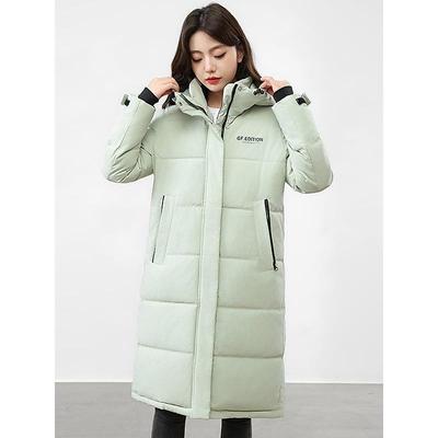 新款中青年羽绒棉服女时士中长款尚韩休闲连帽冬加厚版棉袄季8966