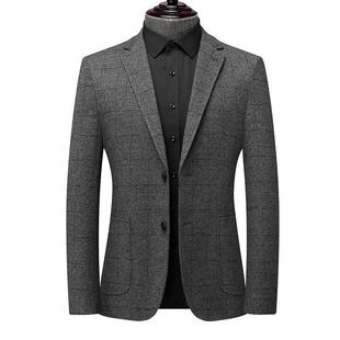 格套羊呢保暖经典 秋冬新2815 西装 纹男士 百搭男外西服单毛件上 L款