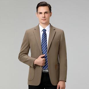 外 纯西男色中年羊毛西老装 新款 休闲服上衣单件春秋商务爸爸2301装