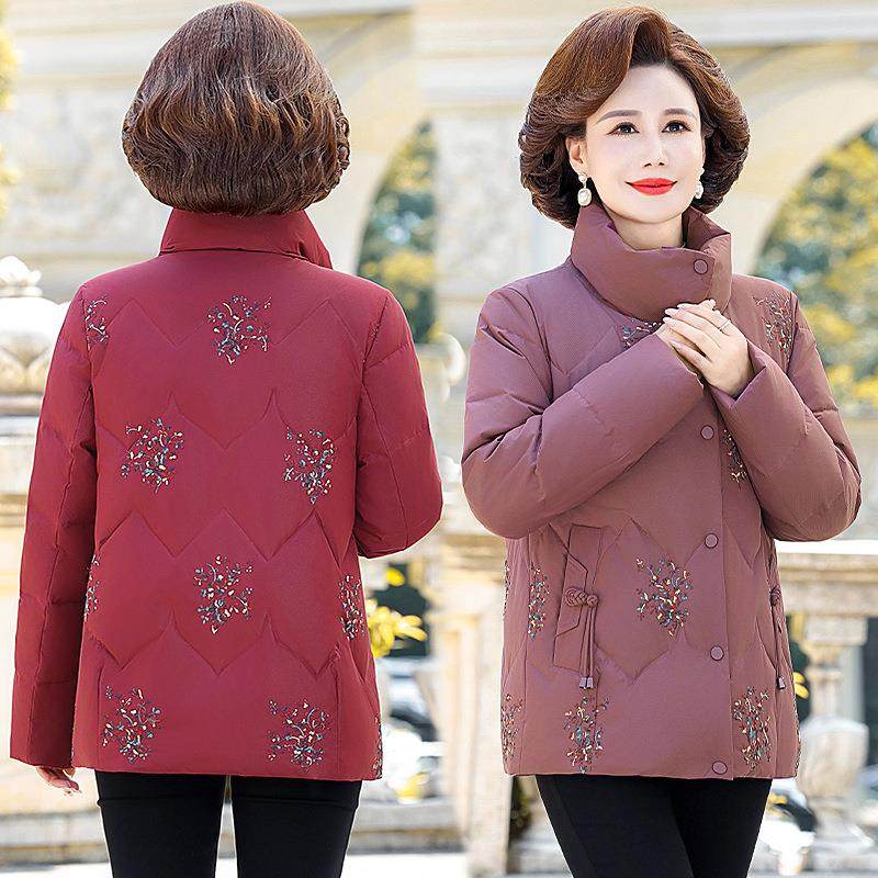 中老年羽服女洋气刺绣保暖短款8612-S8妈妈冬季立装领绒奶鸭奶白,女装/女士精品,羽绒服,淘宝优惠券,粉丝福利购,淘宝优惠卷