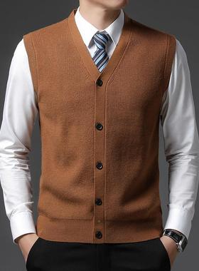 秋冬中甲年男士领衫马背心开绅加厚商KUU务士贴身保暖休闲坎肩