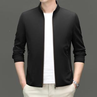 柜8786正品夹克男士春秋季薄款中年专球棒领外套立防风领休闲夹克