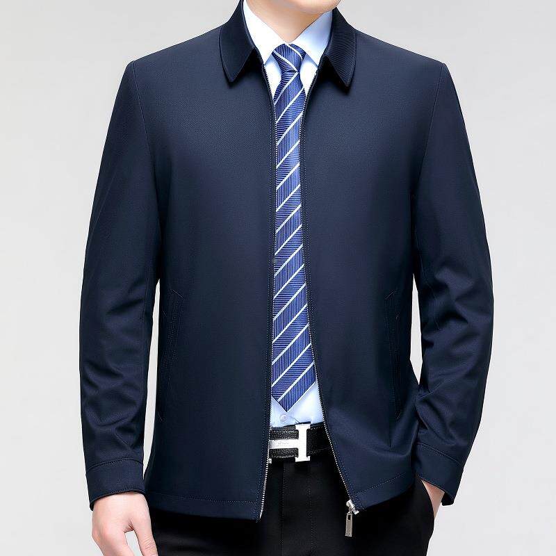 新春装中款男夹克高档男士品牌商务翻领休闲夹克2329-U年式男可