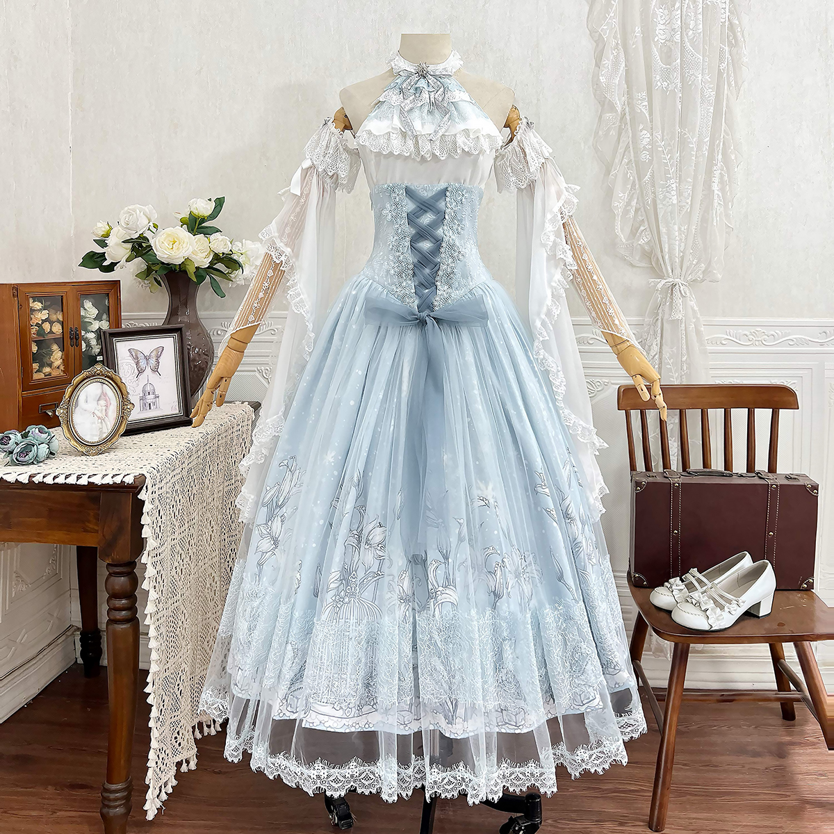 原创正版冰雪百合轻lolita甜美花嫁少女洋装优雅礼服公主连衣裙夏