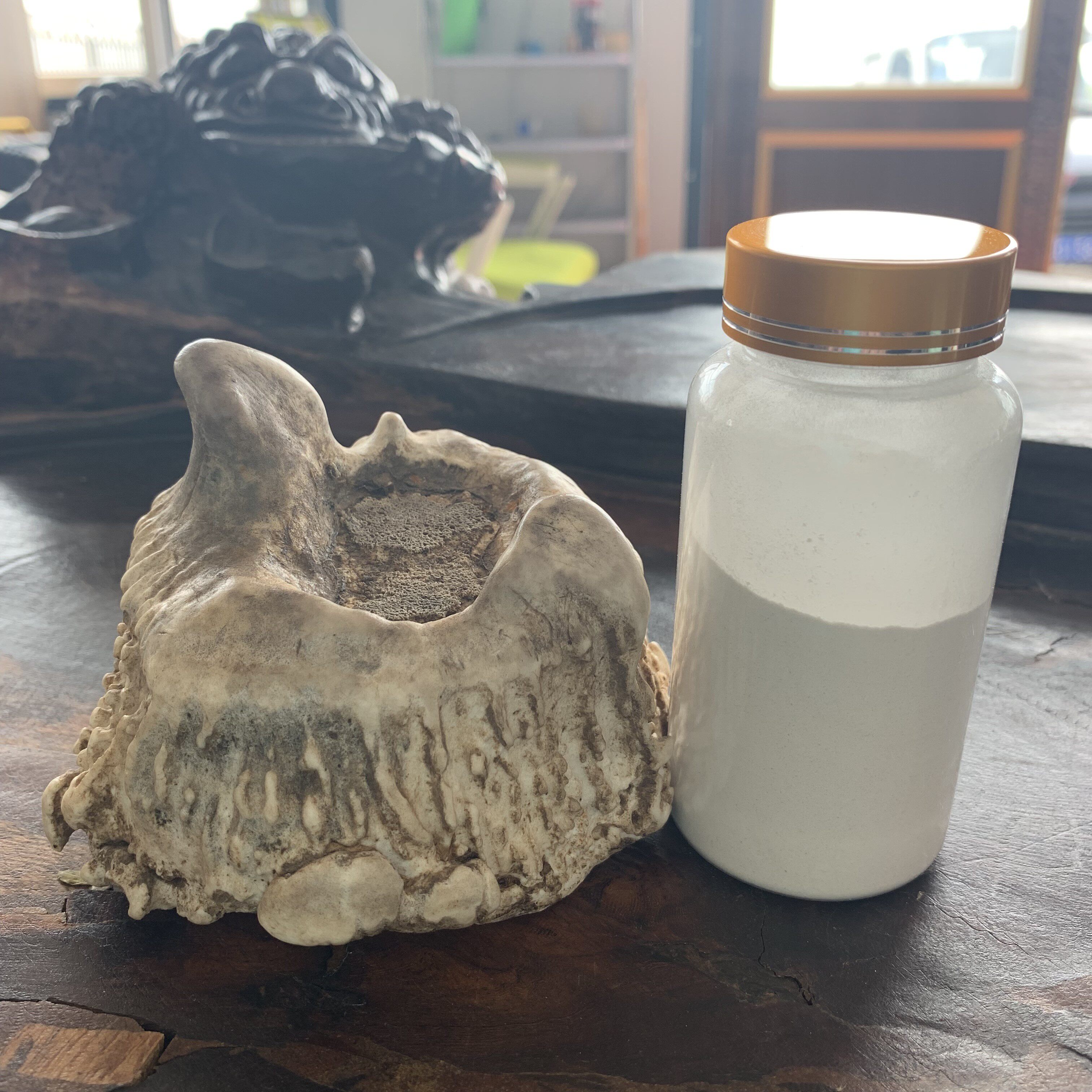 吉林梅花鹿角帽鹿托盘鹿花盘下单默认免费磨粉100g