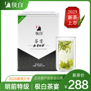2025新茶绿茶上市极白安吉白茶 特级铁罐100克珍稀春茶明前茶叶