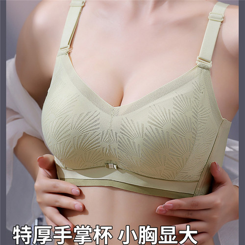 内衣女小胸聚拢加厚无钢圈蕾丝文胸收副乳平胸专用显大不空杯胸罩