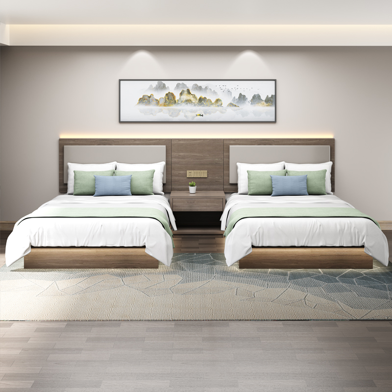 酒店家具标间全套宾馆专用床定制大床全季公寓民宿五星级客房双床