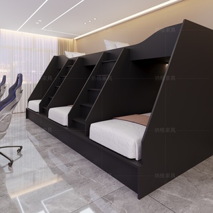 电竞酒店上下床电竞房专用双层上下铺宿舍青旅床太空舱高低五人床