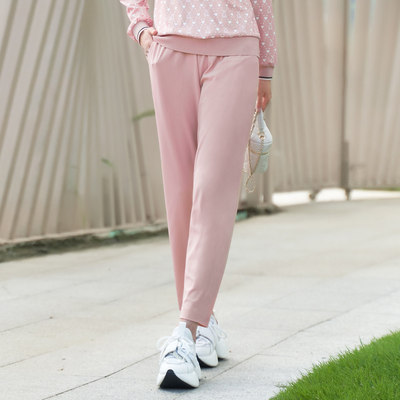 歌蒂诗春专柜新款休闲简约粉色减龄宽松舒适运动裤 1D11K3242