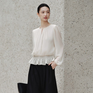 套头衫 气质荷叶边小众设计长袖 1G13S1163 新款 歌蒂诗2026专柜春季
