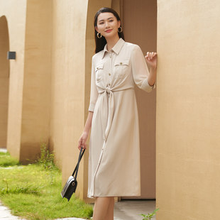 领收腰连衣裙 歌蒂诗春季 通勤优雅衬衫 时尚 8D12L3199 专柜新款