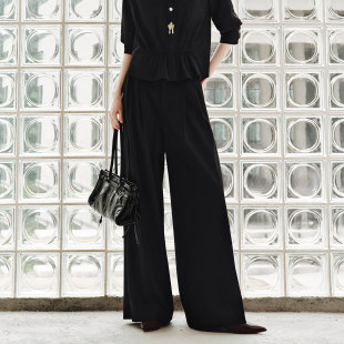 女 歌蒂诗2026专柜春季 大气宽松阔腿垂感梭织裤 时尚 1G13K3155 新款