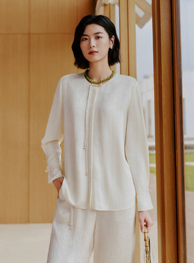 歌蒂诗初夏专柜新款简约气质知性新中式长小衫女 1F14S1204