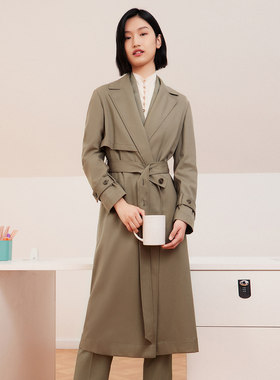 歌蒂诗春季专柜新款时尚通勤简约知性中长款风衣女 8D33F3127