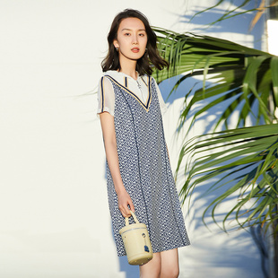 【柳哥严选】歌蒂诗宽松连帽假两件连衣裙 1C21L1293